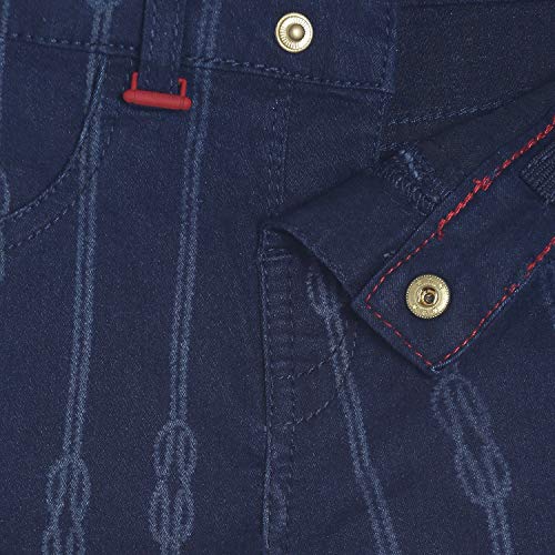Image of Tales & Stories Infant's Cotton Dark Blue Solid Slim-Fit Jeans-I354010