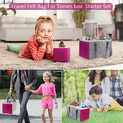 Masiken Carry Case Compatible With Toniebox Starter And Tonies Figurines, Home Outdoor Hand Bag For Tonies Audio Player And Dolls, Large Space For Audio Accessories (Purple) #TOP4