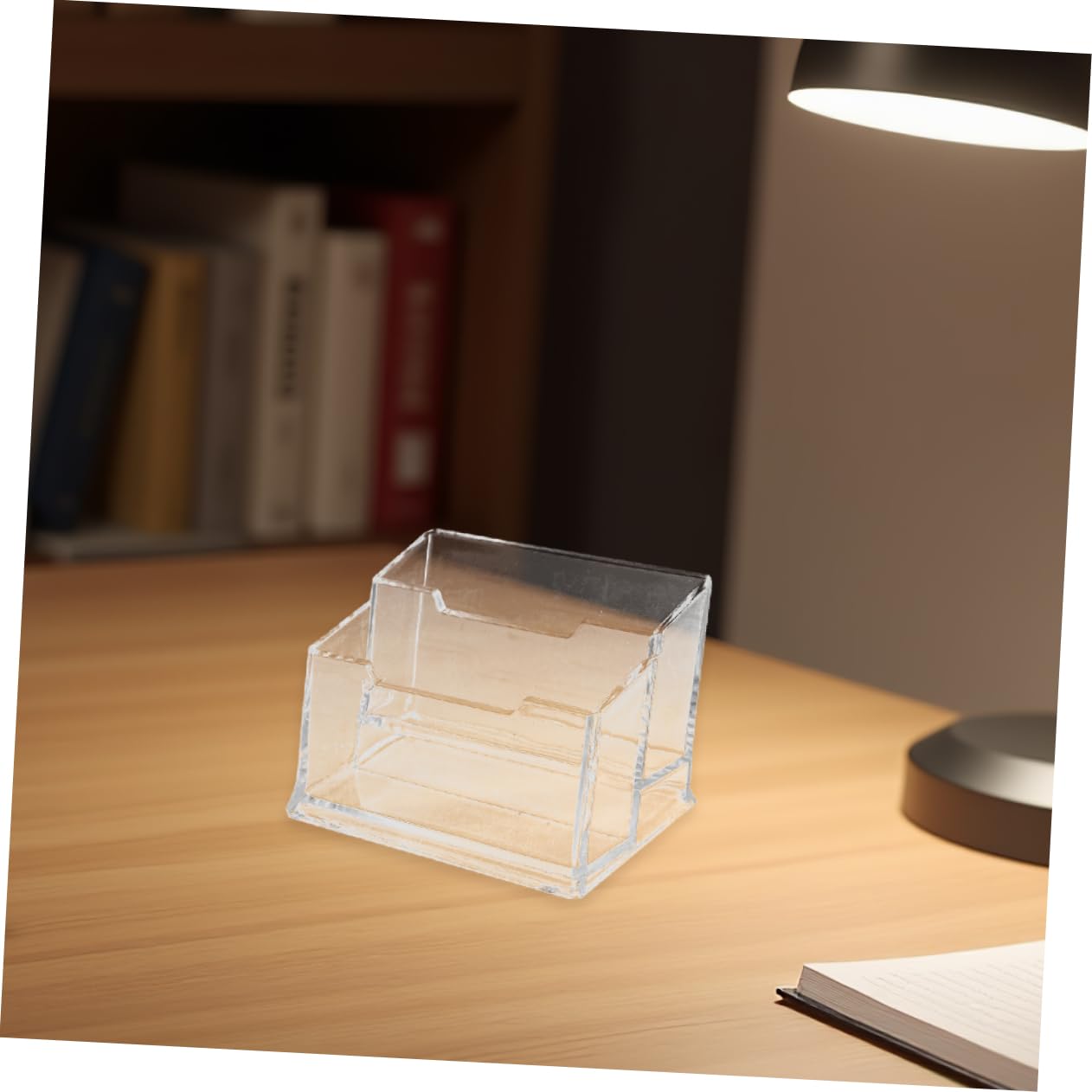 Tarjetero de Escritorio de Plástico Transparente, 5 Piezas | Ligero y Portátil, para Entornos Profesionales y Ferias, Organizador de Tarjetas para Mesa de Oficina