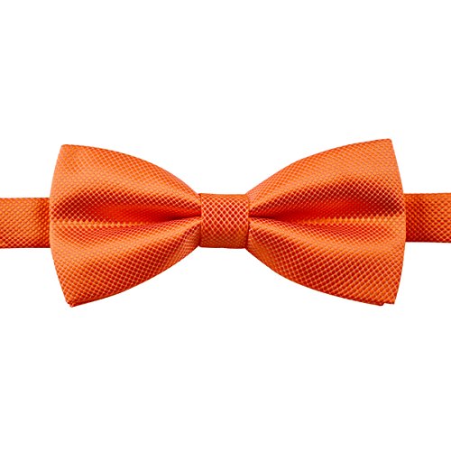 Alizeal Mens Solid Mini Squares Formal Banded Pre-Tied Bow Ties Set-Orange #TOP2