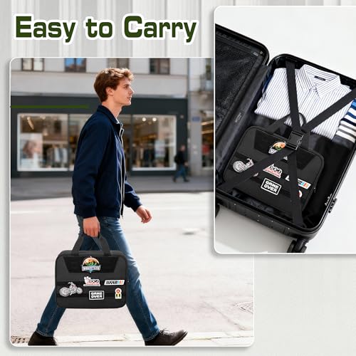 Image of GRAOSO Patch Board Storage Bag, Flip-page Patch Book, 5 Removable Double Side Metal Ring Binders, 1 Binder Pocket (Totally 11 Sides Can be Stick), Patch Collection Carry Case, Black (Case Only)