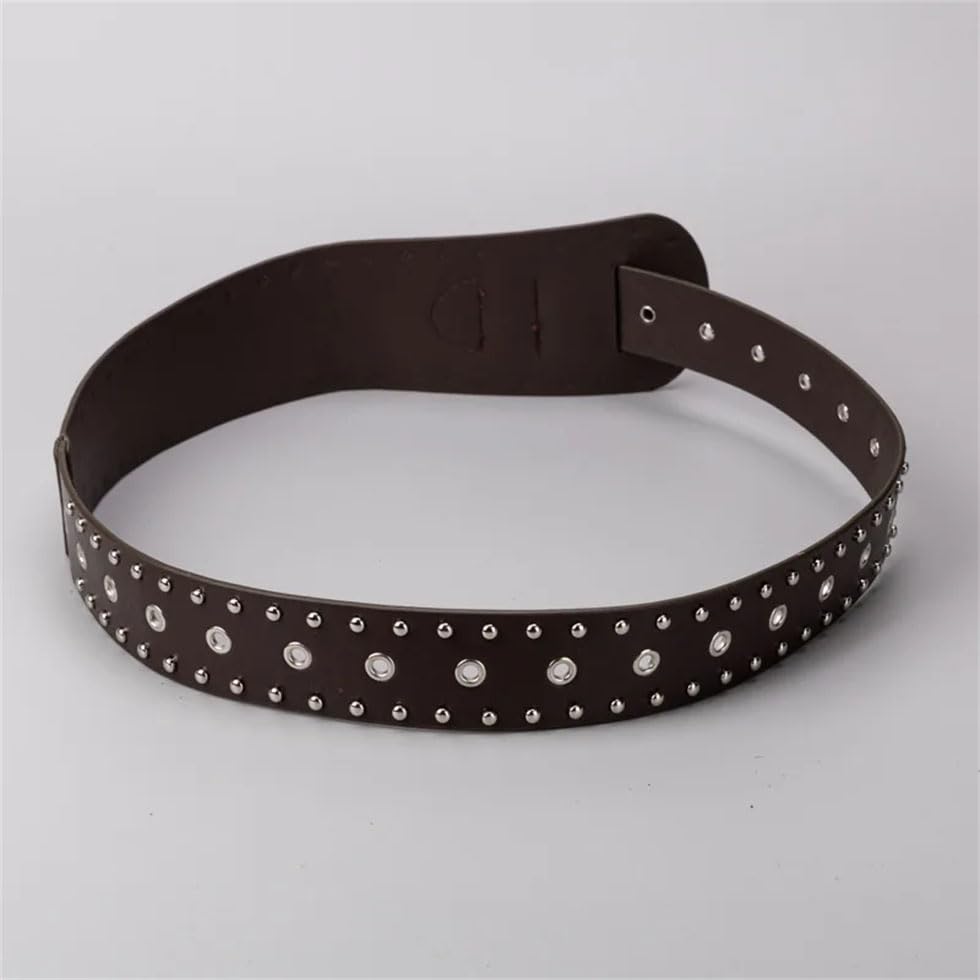 Women Rivet Leopard Pattern Pin Buckle Adjustable Belts Punk Waist Decorative Accesories On Dress Coat3