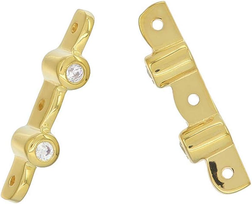 1PC Sterling Silver CZ 3-Strand Spacer Bar 18mm