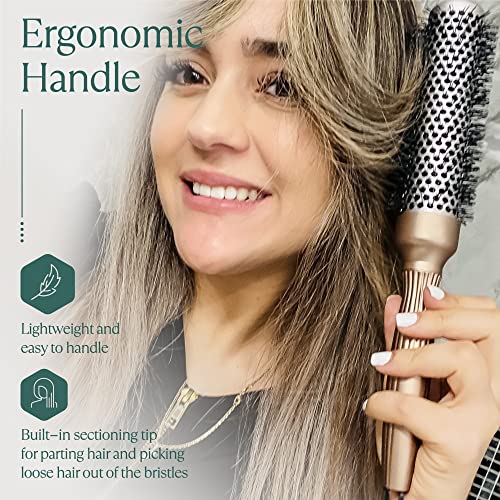 Professional Round Brush For Blow Drying 1.7 Inch – 25% Faster Dry Time - Ceramic Ionic Brush For Precise Styling & Volume – Hairbrush Adds Wave & Enhances Shine For Men & Women #TOP3