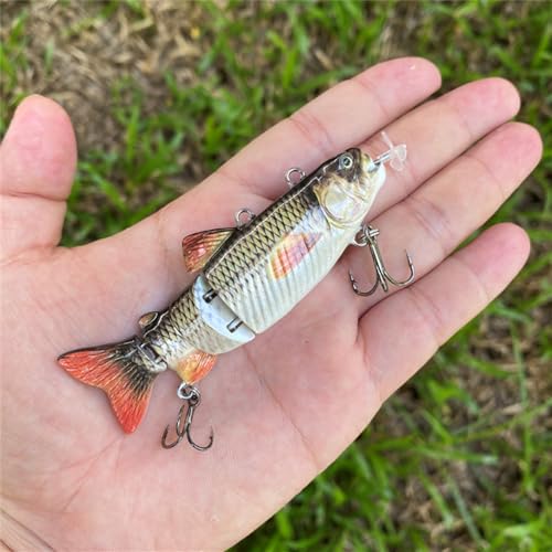 Robotic Swimming Fishing Bait Electric Lures 3.5" USB Rechargeable LED Light Wobbler 4-Segement Multi Jointed Swimbait Hard Lures Fishing Tackle - Thumbnail 5
