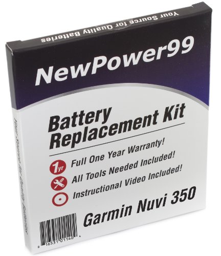 NewPower99 Battery Replacement Kit with Battery, Video Instructions and Tools for Garmin Nuvi 350