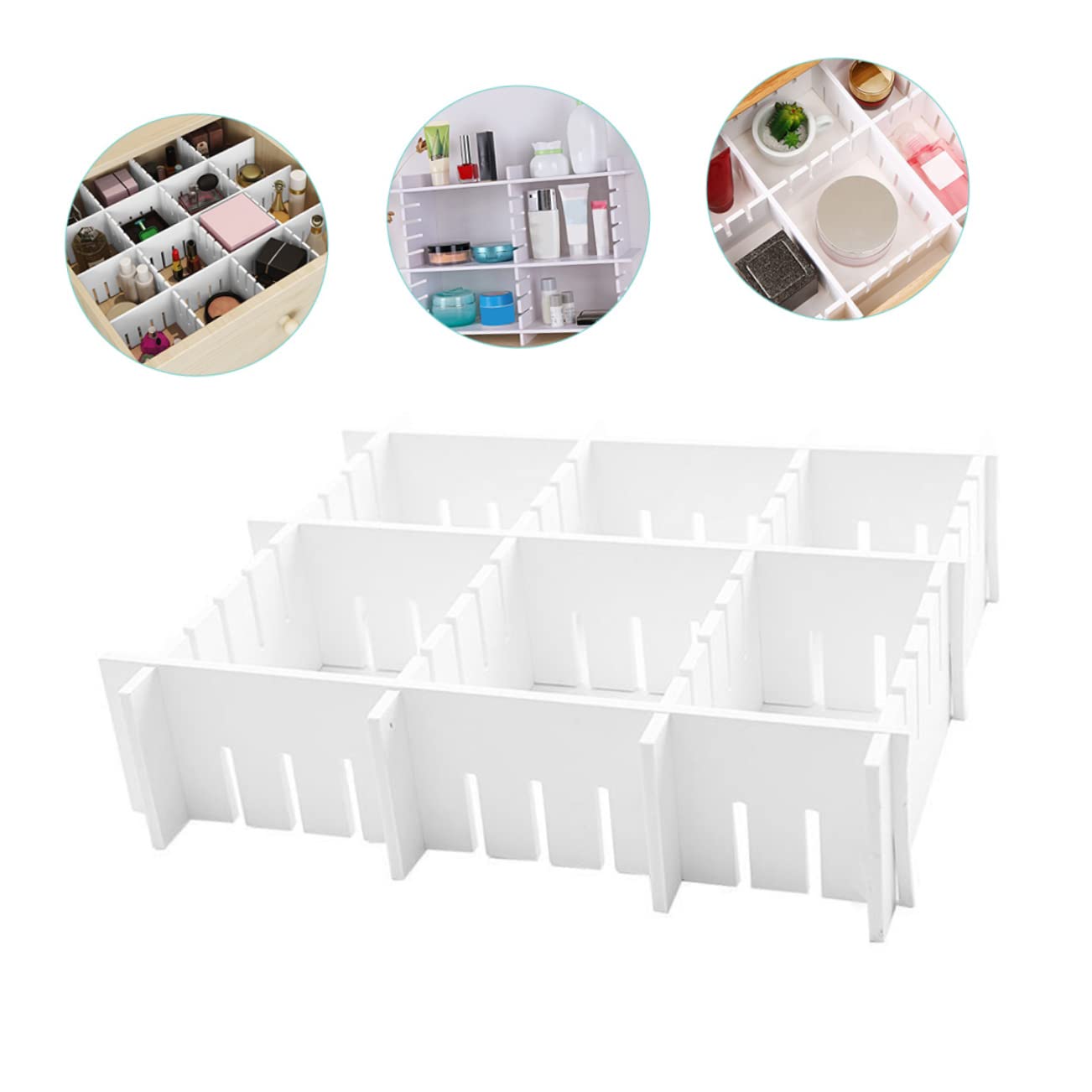 Separadores Juego de 7 Piezas de Cajones Ajustables de Pvc Blanco para Almacenamiento y Orden en Cajones para Organización del Dormitorio y Oficina