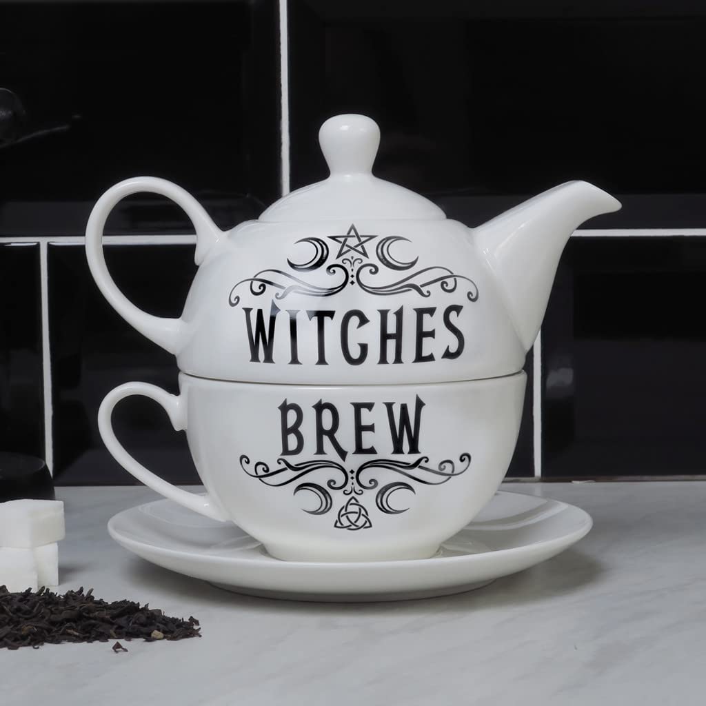 Ensemble tasse blanc Alchemy Witches Brew Hex en céramique haut de gamme