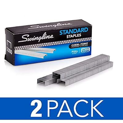 Swingline Staples, Standard, 1/4 Length, 210/Strip, 5000/Box, 2 Pack (35107)