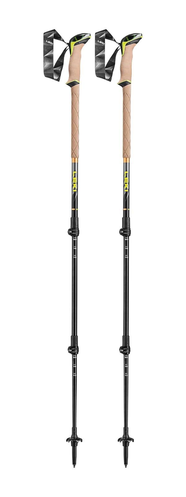 LEKI Sherpa Ski Poles - Dark Anthracite - Copper - Neonyellow - 110-145cm by LEKI - Used condition - US$121.09