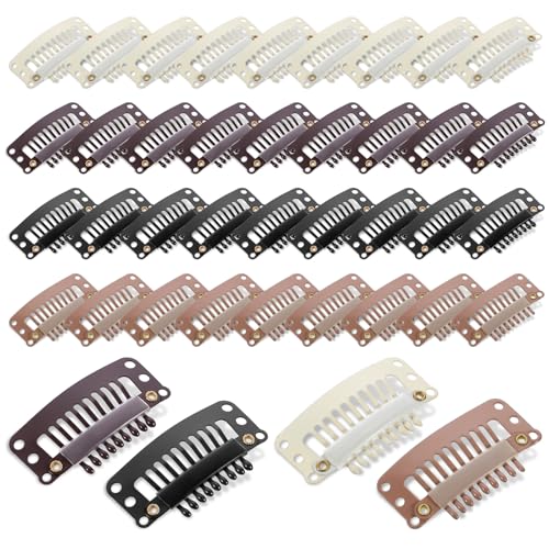 Pinzas para cabello 40 piezas 32mm con 9 dientes miniatura 1