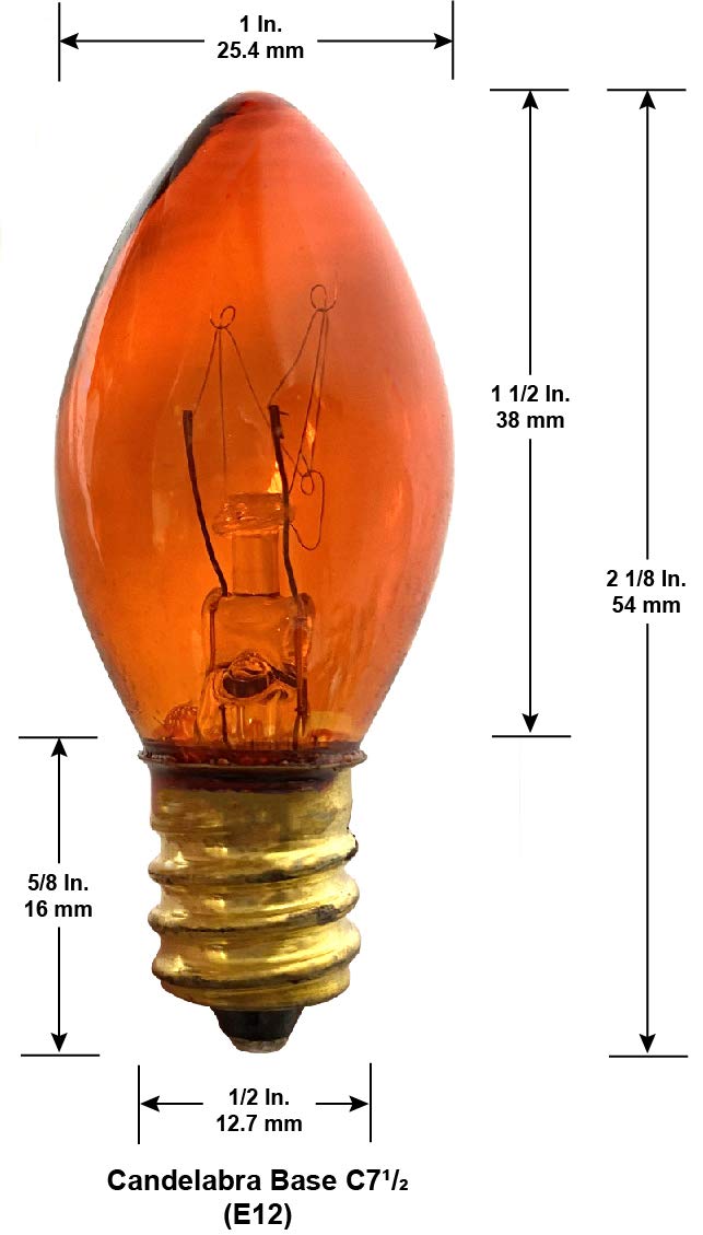 2-Pack Silicone Coated Steady Burn Light Bulbs – 5W Candelabra Base (E12), Warm White, 120V