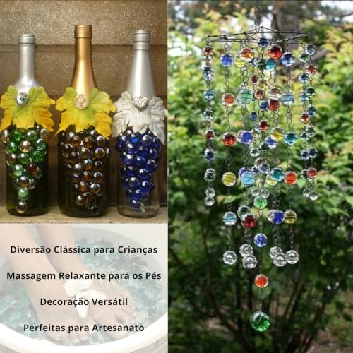 Kit com 150 Bolinhas de Gude Birosca Fubeca Terapêuticas e Decorativas – Massagem, Artesanato e Brin