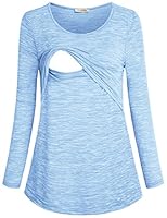 Algopix Similar Product 10 - BAIKEA Light Blue Nursing Top Women