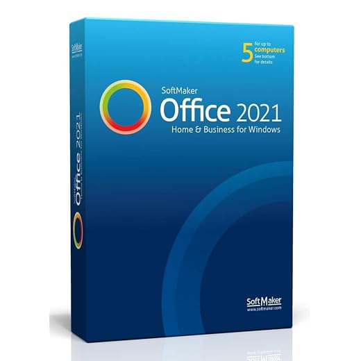 SoftMaker Office Home & Business 2021 - Word processing, spreadsheet and presentation software for Windows 11 / 10 / 8 / 7 - compatible with Microsoft Office Word, Excel and PowerPoint - for 5 PCs
