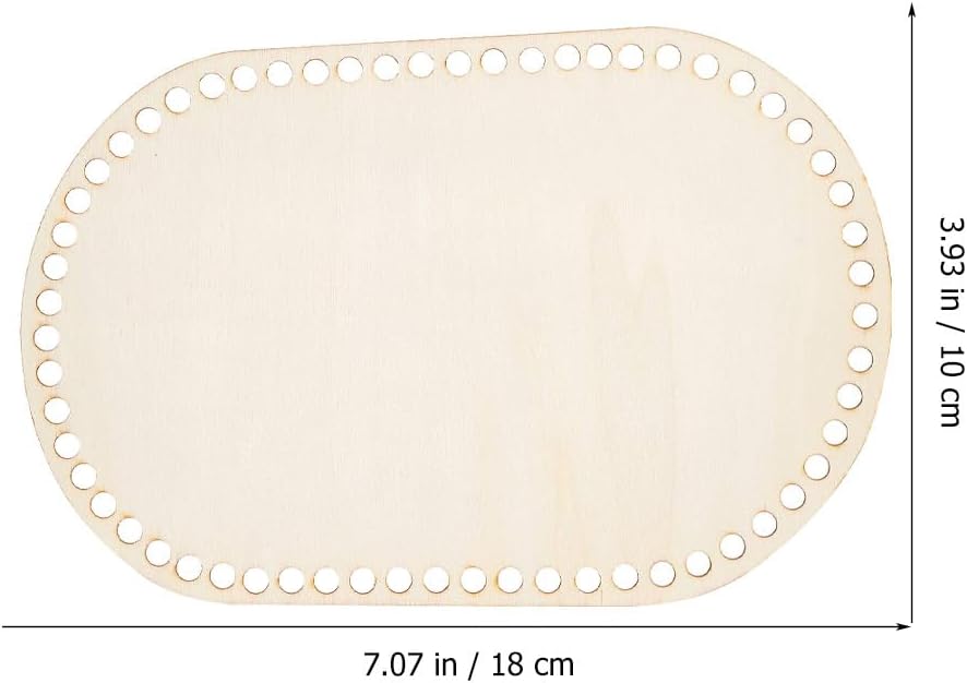 EXCEART 10Pcs Wooden Oval Craft Base for DIY Purses & Bags