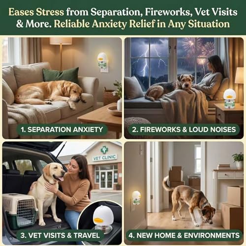 Image of 8-in-1 Calming Diffuser for Dog - Pheromone-Based Dog Anxiety Relief, 2 Plug-Ins & 6 Refills for 180-Day Stress Support - Helps Promote Calm Behavior, Safe & Non-Toxic, Anxiety Relief for Dogs