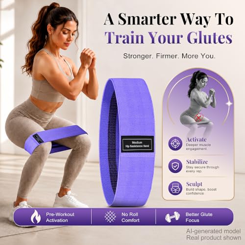 Image of Glute Workout Equipment, Ankle Resistance Bands with Cuffs & Fabric Bands Set for Women, Exercise Board for Kickbacks,Glutes, Hip Thrusts, Thighs & Legs Workout,Portable Home Gym Fitness