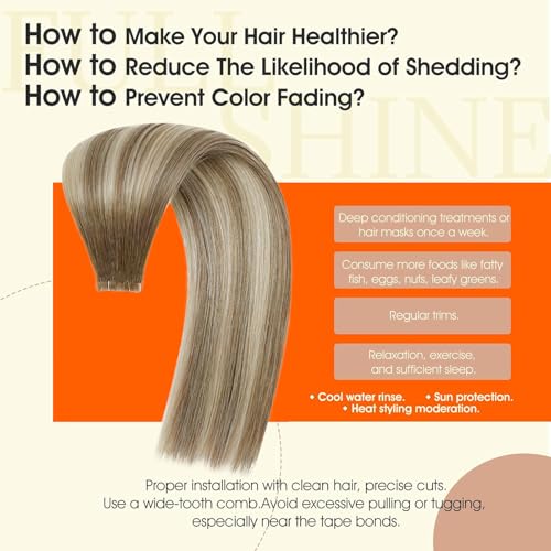 Image of Full Shine Injection Tape in Hair Extensions Color 3 /8 /22 Ombre Balayage Human Hair Tape in Extensions 14Inch Seamless Skin Weft Natural Straight Remy Extension 40G 20Pcs Soft Silky