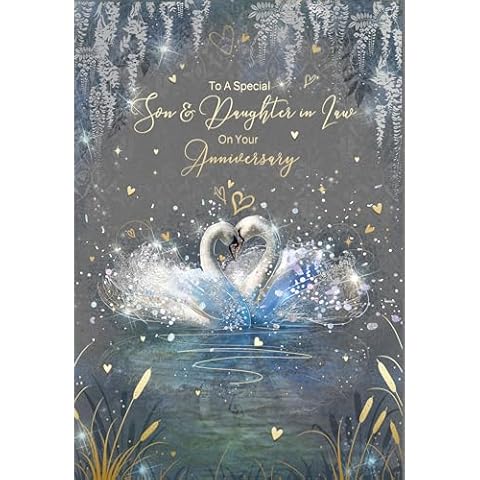 Cherry Orchard Anniversary Card with Swans Cover