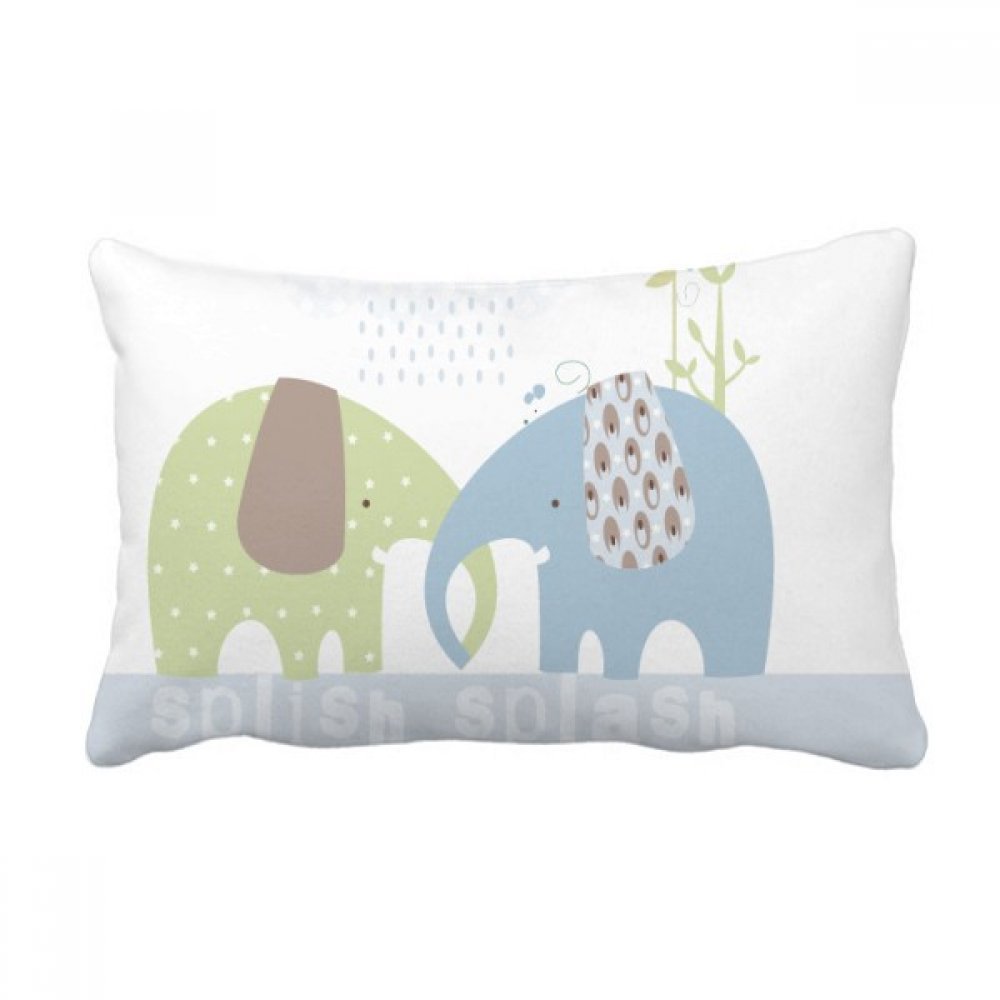 Coussin de soutien lombaire éléphant bleu vert pour soulager le mal de dos sur le canapé