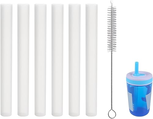 Pajitas de repuesto compatibles con Zak Designs Kelso botella de agua de 15 onzas, sin BPA y duraderas (paquete de 6)