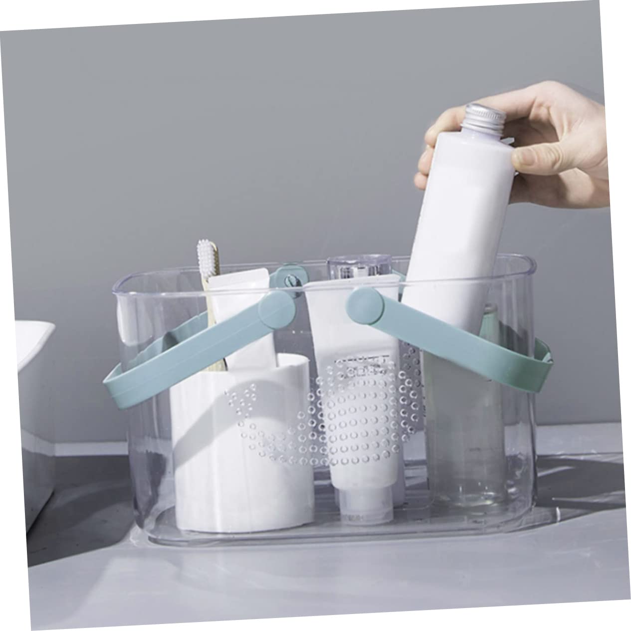 Ciieeo Cesta De Ducha Organizadora De Plástico Con Asa Cestas De Plástico Para Baño Portátiles Para Almacenamiento En Baños Pequeños