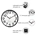 DreamSky 13 Inches Large Wall Clock, Non-Ticking Silent Quartz Decorative Clocks, Battery Operated, Round Retro Indoor Kitchen Bedroom Living Room Wall Clocks, Big 3D Number Display
