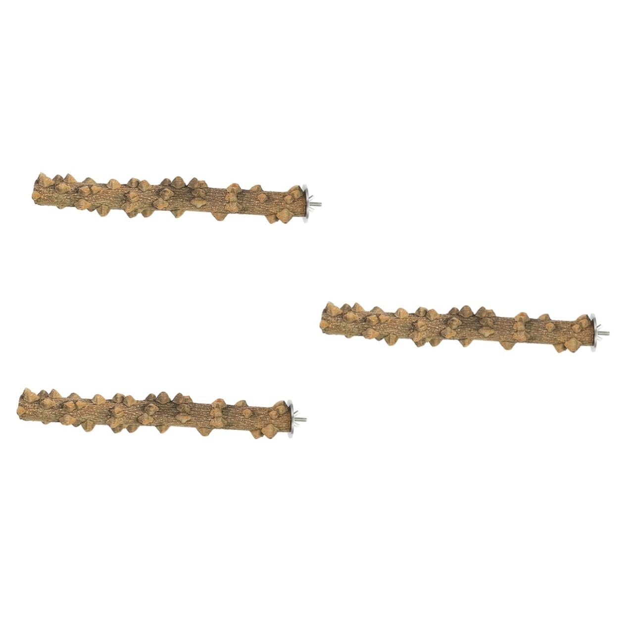 DOITOOL 3pièces Perchoir Bois Naturel pour Oiseaux Jouet Et Stand De Jeu pour Perroquets Cockatiels Conures Et Autres Petits Oiseaux