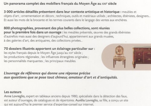 Dictionnaire des Mobiliers et des Objets d'art: Du Moyen Age au XXIe siècle