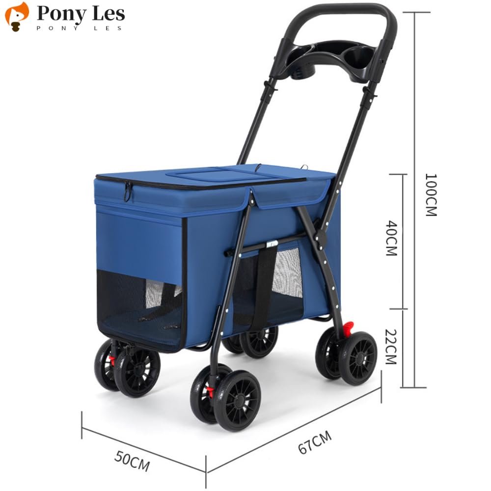 Amazon.co.jp: PonyLes ペットカート 中型犬 犬 バギー 多頭 軽量 小型