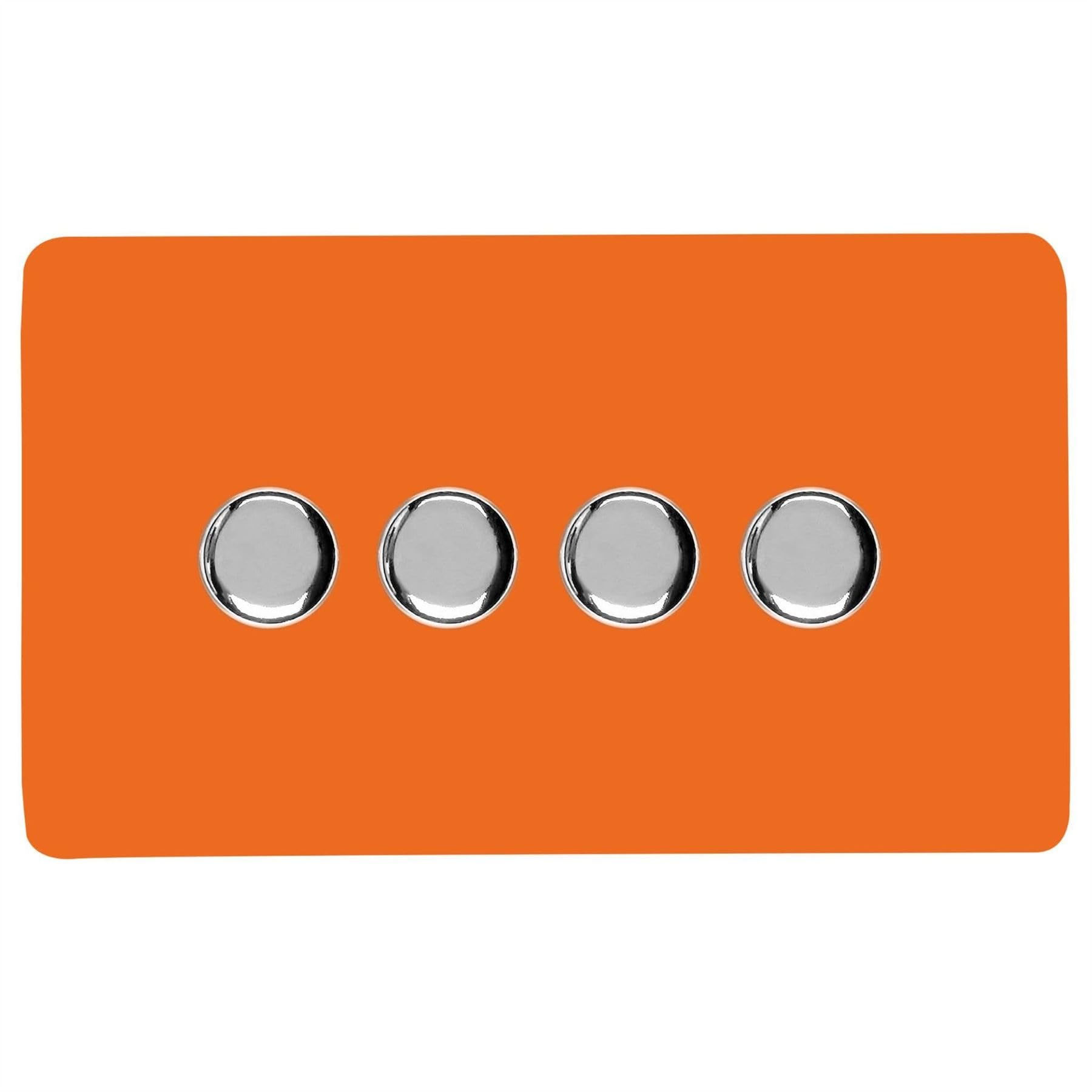 Trendi Switch Trendi 4 Gang 2 Way 100W Led Dimmer Screwless 10 Amp Light Switch - Sunset Orange