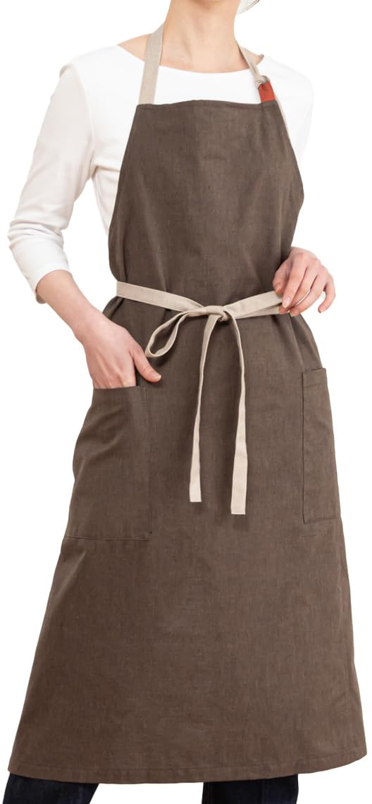 Watanosato Japanese Cafe Apron Brown Free Size Made in Japan