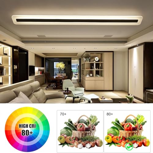 Lampe de plafond design moderne rectangulaire bois 23W LED durable - 6