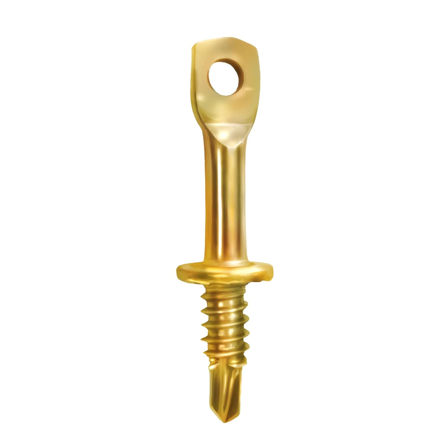 100Pcs 2" Eye Lag Screws Yellow Zinc for Metal Plated with 1Pcs Eye Lag Driver
