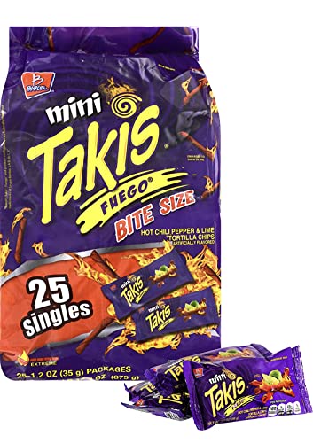 Product Of Barcel Takis , Mini Fuego Bag , Count 25 (1.2 Oz) - Chips / Grab Varieties & Flavors - Pack Of 3 #TOP2