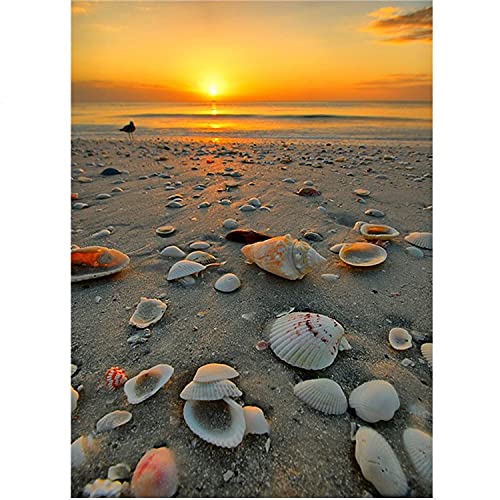 Peinture Diamant Coquillages de Plage 80x200cm, Grand Diamond Painting Full Drill DIY Adulte