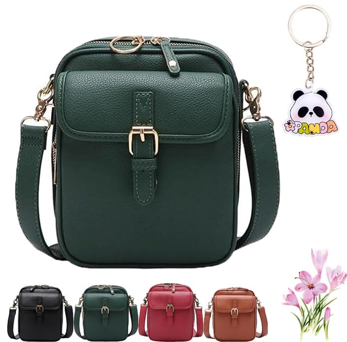 Inbuyus Vintage Large Capacity Messenger Bag, Vintage Mini Messenger Bag for Women Crossbody Purse with Card Slots