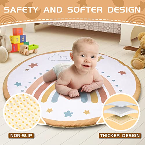 Ipozito Baby Gym And Infant Play Mat, Stage-Based Sensory And Motor Skill Development Language Discovery Activity Play Gym, Thicker Non-Slip Design Tummy Time Activity Mat With 5 Toys Washable #TOP3