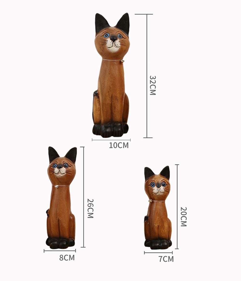 Amazon.co.jp: シャム猫の像、タイの高貴な猫の彫刻無垢材の工芸品と