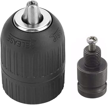 Mesee 2-13mm Capacity Keyless Drill Chuck Adapter, 1/2-20UN Mount Thread Impact Quick Change Conversion Tool for Air Impact Wrench