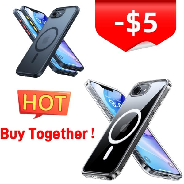 TORRAS Upgraded Magnetic Shockproof for iPhone 16e Case 2025, 4X Military Grade Durable Protection, 18N Mighty Magnetic, Fit for MagSafe, Slim Anti-Scratch Translucent Case for iPhone16e, 6.1",