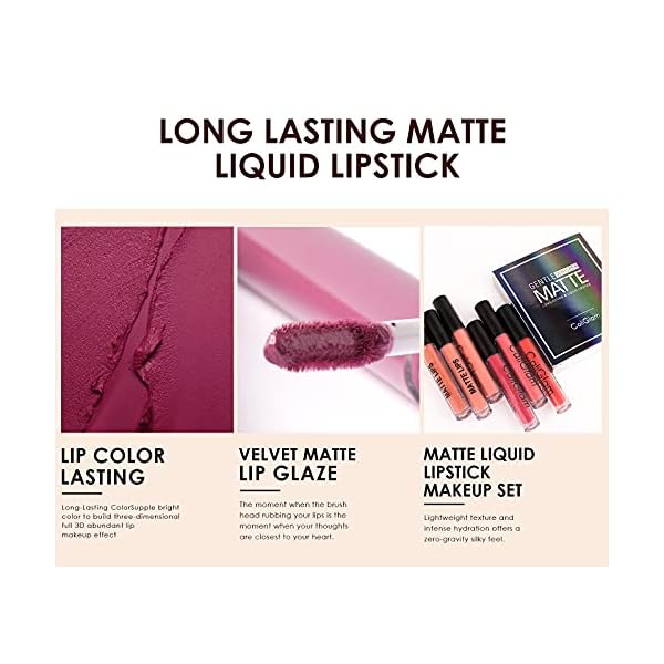 6-Pcs-Matte-Liquid-Lipstick-Set-Long-Lasting-Velvety-Durable-Nude-Liquid-lipstick-High-Pigmented-Waterproof-Lip-Gloss-Kit 6 Pcs Matte Liquid Lipstick Set, Long Lasting Velvety Durable Nude Liquid lipstick High Pigmented Waterproof Lip Gloss Kit
