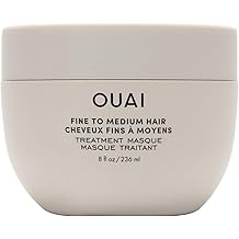 OUAI Fine to Medium Hair Treatment Masque - Hydrating Hair Mask to Help Repair Strands &amp; Increase Shine - With Shea Butter, Keratin and Panthenol - Paraben, Phthalate &amp; Sulfate Free (8 Fl Oz)