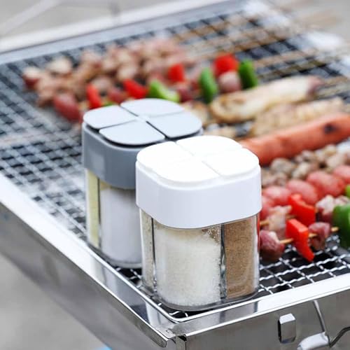 4 in 1 Gewürzstreuer Camping, Camping Zubehör, Campings Küche Gewürzgläser, Campings Ausrüstung für Camping-Grillpartys, Ausflüge und Exkursionen im Freien
