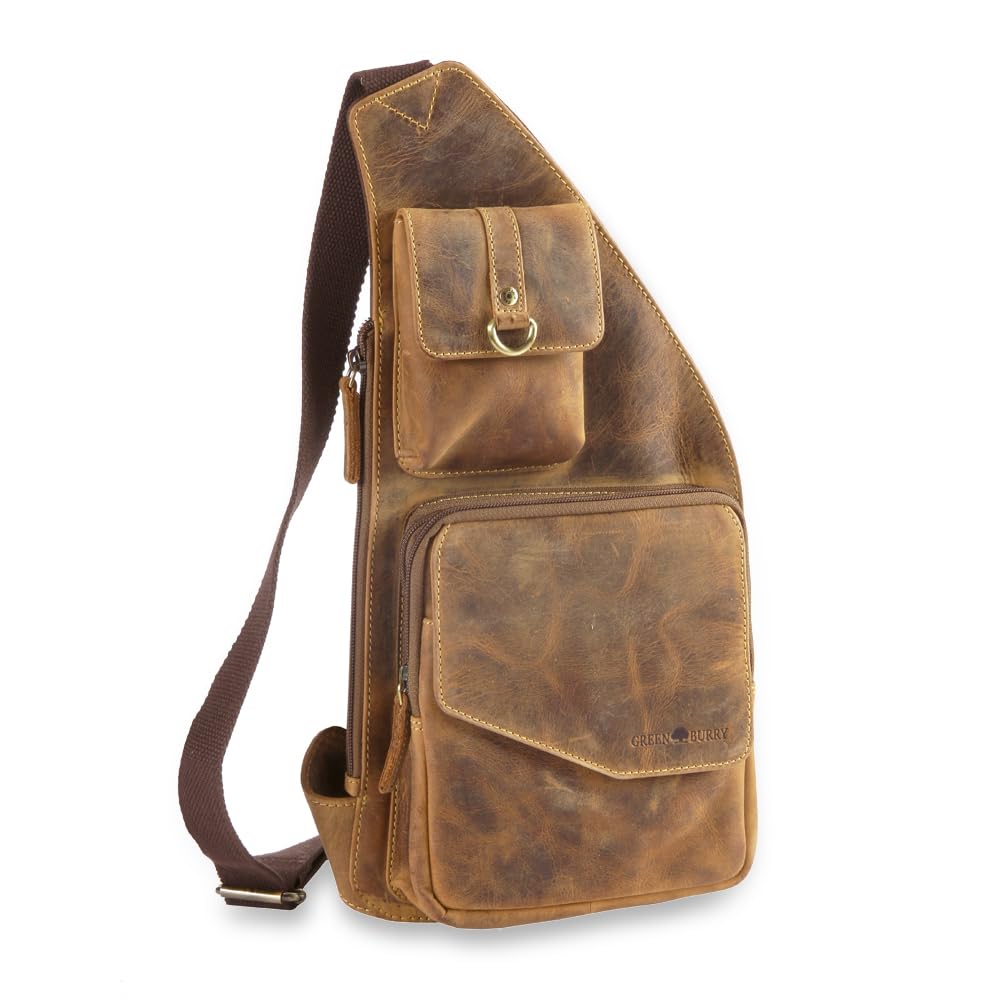Greenburry Vintage Umhängetasche Leder 20 cm