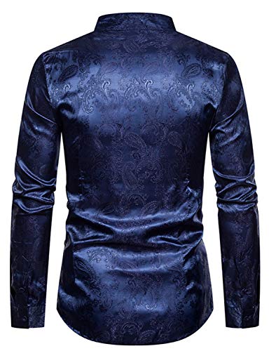 WHATLEES Camicia asimmetrica in raso da uomo con