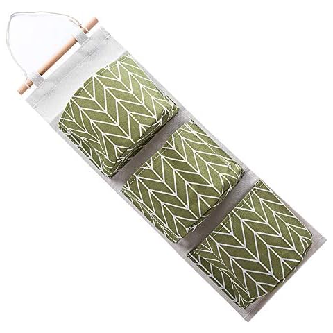 QLXG Hanging Storage Bag,Wall Mounted Sundries Hanging Storage Container Fabric Cotton Pouch Cover
