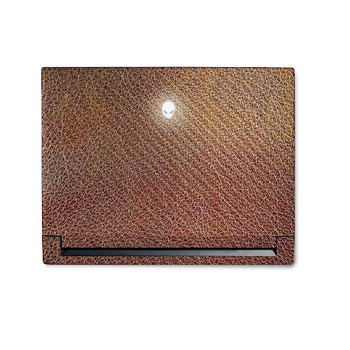 Image of MightySkins Carbon Fiber Skin Compatible With Alienware M18 R1 (2023) Full Wrap Kit - Brown Pleather | Protective Durable Textured Carbon Fiber Finish | Easy To Apply & Change Styles | Made in the USA