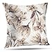 HZLM Housse de coussin décorative rustique en polyester - Motif fleurs de lotus - 45,7 x 45,7 cm - Impression double face